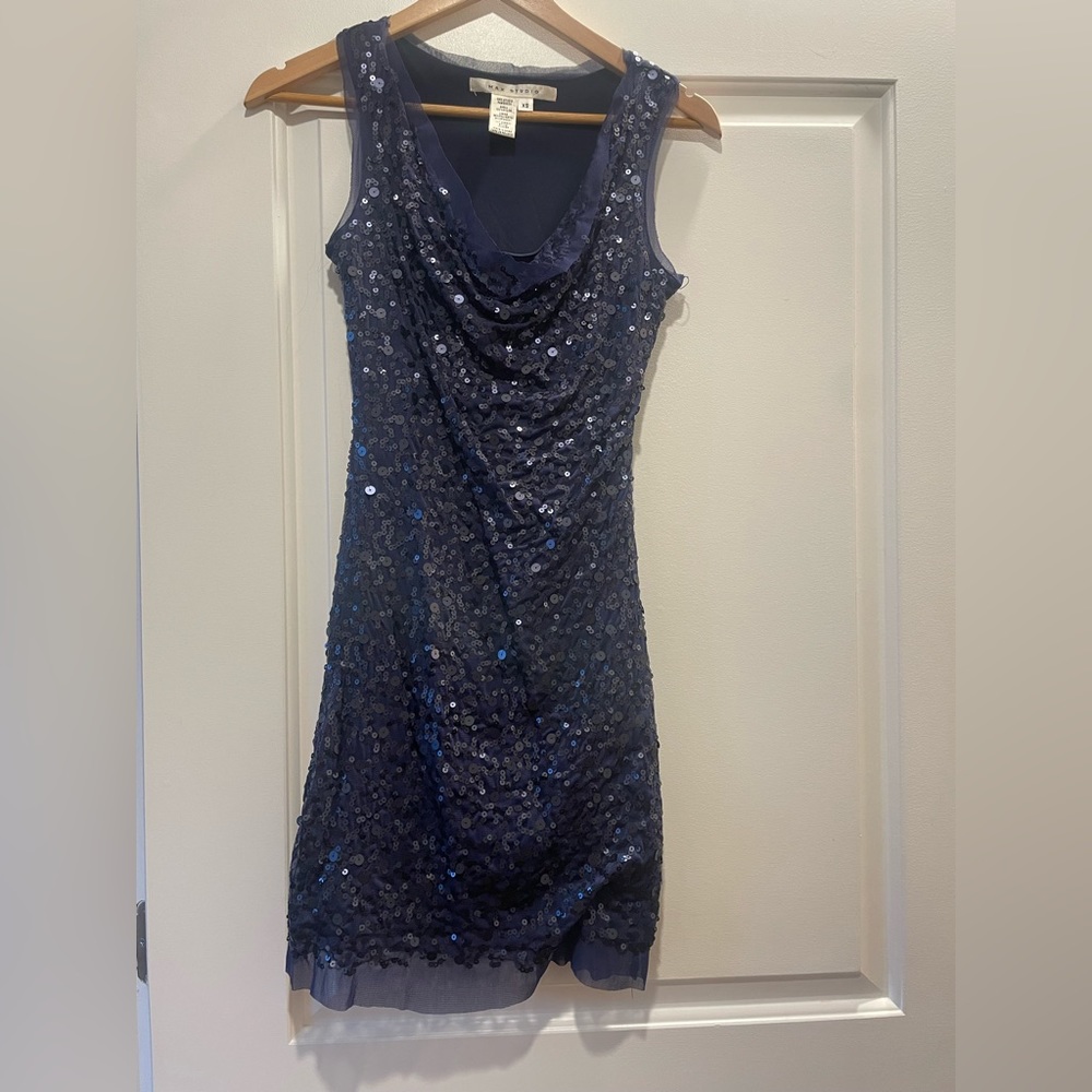 Navy blue sequin party mini dress size XS